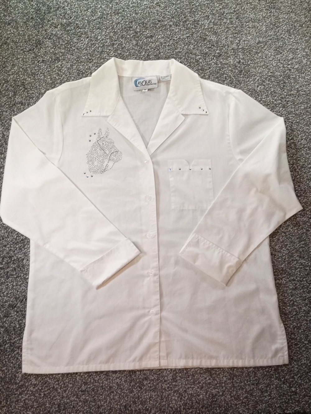 Women's Las Olas Western  Button-Up Blouse with Rhinestone Horse Detail